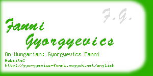 fanni gyorgyevics business card